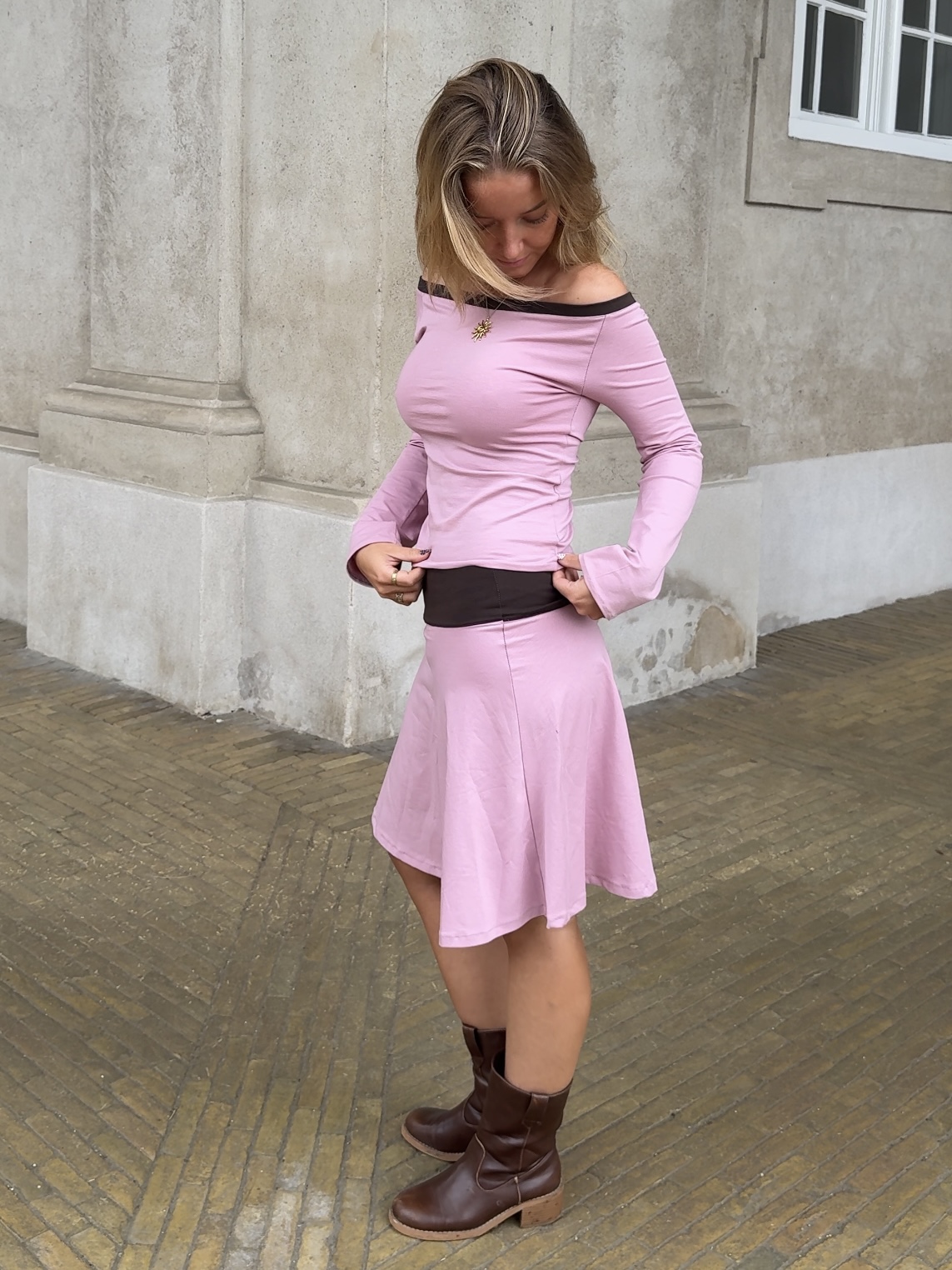 Lyra skirt - Dusty Rose & Chocolate
